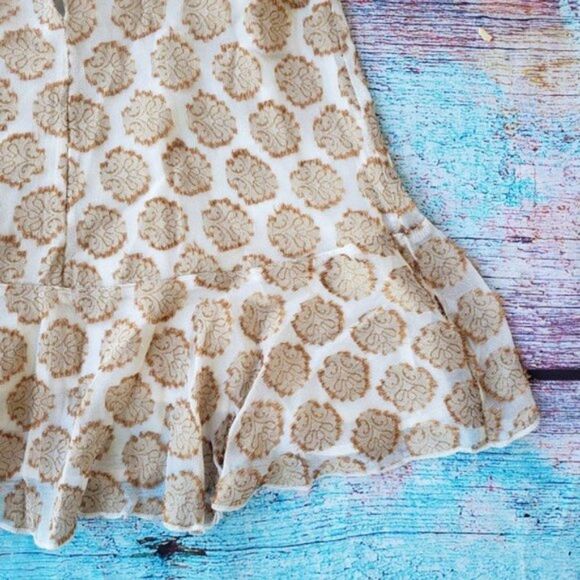 UO Kimchi Blue Chanderella Jacquard Embellished Beaded Metallic Peplum Top S - Picture 10 of 12